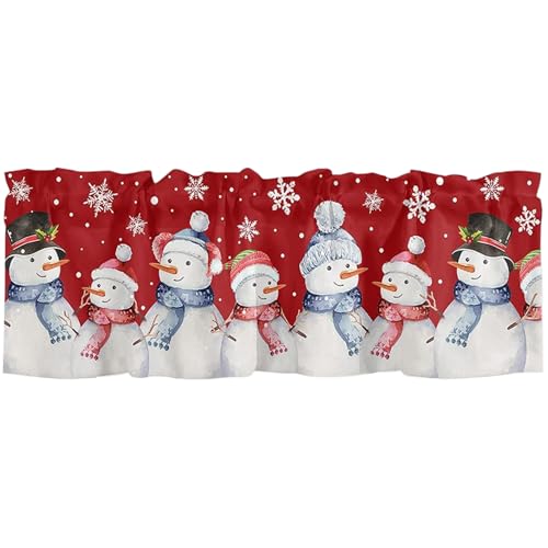 Pineeseatile Weihnachtsküchenvorhänge, 18x57 Zoll Weihnachtsball Küchenvorhänge mit Stangentasche, Waschbaumwäsche Weihnachtsvalancen, Stil 2 für Fenster, für Fenster von Pineeseatile