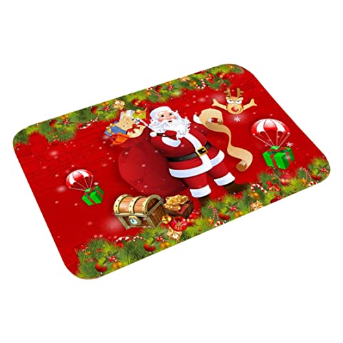 Pineeseatile Weihnachtspoke Nicht-Rutsch absorbierende Santa Claus Begrüßungseingang Teppich 40x60 cm 4 Teppich von Pineeseatile