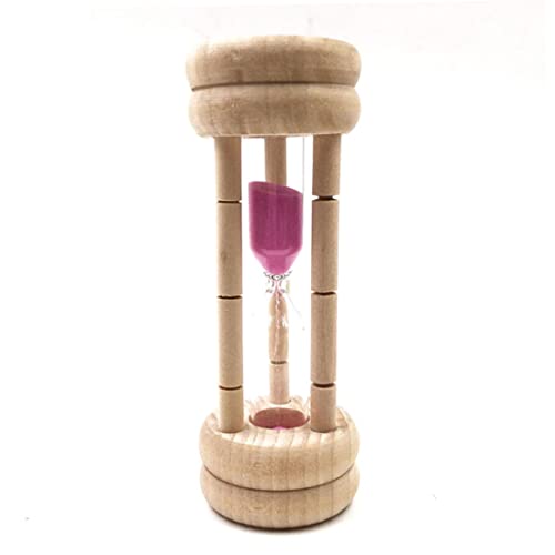 Sandglas Sanduhr Timer Uhr Geschenk für Kinder Einfach, Sand Timer 3 Minuten Sanduhr Holz Ei Uhr Küche Innenausstattung, zufällige Farbe von Pineeseatile