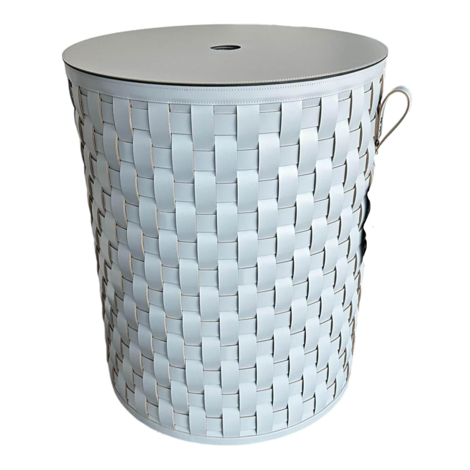 Aufbewahrungskorb Demetra Handgewebt Leder Light Grey Hellgrau Aufbewahrungskorb Demetra Handgewebt Leder Light Grey Hellgrau von Pinetti