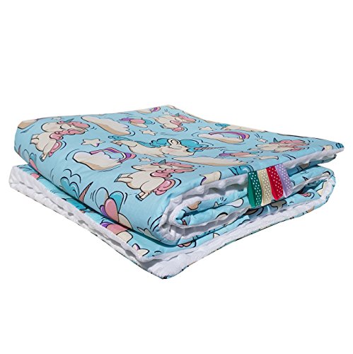 Pingianer Einhorn Weiß 75x100cm Minky Babydecke Kuscheldecke Krabbeldecke Decke Super weich und flauschig Handarbeit von Pingianer