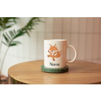 Personalisierte Fuchs Tasse Mit Namen, Personalisierbare Tasse, Kindertasse Fuchs, Namenstasse von Pingoala