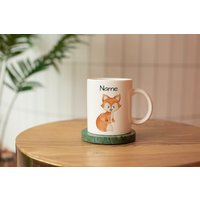 Personalisierte Fuchs Tasse Mit Namen, Personalisierbare Tasse, Kindertasse Fuchs, Namenstasse von Pingoala