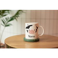 Personalisierte Kuh Tasse Mit Namen, Personalisierbare Tasse, Kindertasse Kuh, Namenstasse von Pingoala