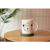 Tasse Affe, Affentasse, Keramiktasse Doodle Weiße Aus Keramik, Geschenk Zur Einschulung von Pingoala