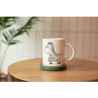 Tasse Zebra, Zebratasse, Keramiktasse Doodle Weiße Aus Keramik von Pingoala