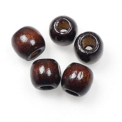 PiniceCore 100 Stücke Vintage Natürliche Holz Lose Perlen 12mm Kaffee Große Loch Oval Holz Spacer Perlen DIY Schmuck Erkenntnisse von PiniceCore