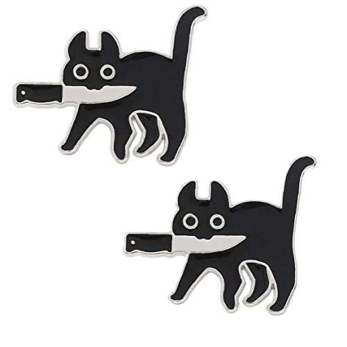 Cartoon Black Cat Brosche Pin Modelling Pin Revers Abzeichen Lustige Modeschmuck von PiniceCore