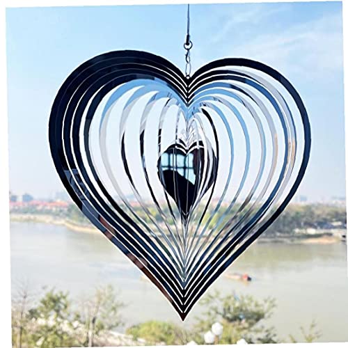 PiniceCore Edelstahl Wind Spinner Werts Gut Geschenk Indoor Outdoor Garten Dekoration Handwerk Ornamente Herz von PiniceCore