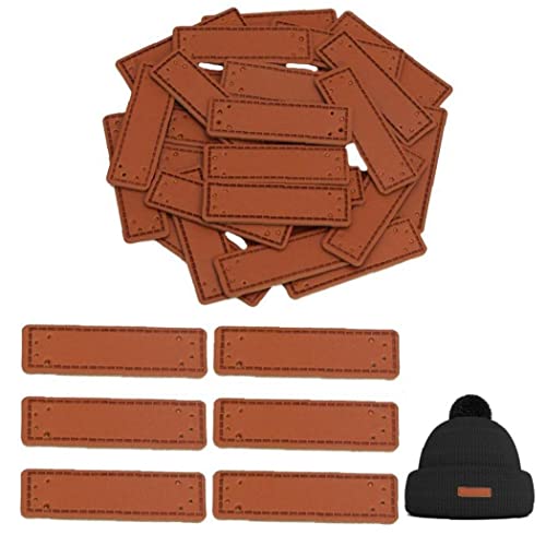 PiniceCore 50pcs Leere Handgefertigte Etiketten Kleidungszubehör Lederetikett Tags Handgefertigte DIY -Kleidung Hüte Nähen 15 * 50 Mm von PiniceCore