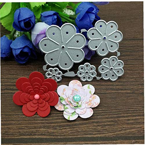 PiniceCore 5pcs Blumen-Metall Ausschnitt Sterben Präge Stencils Scrapbooking Die Cutting Vorlage Dekorative Handwerk von PiniceCore