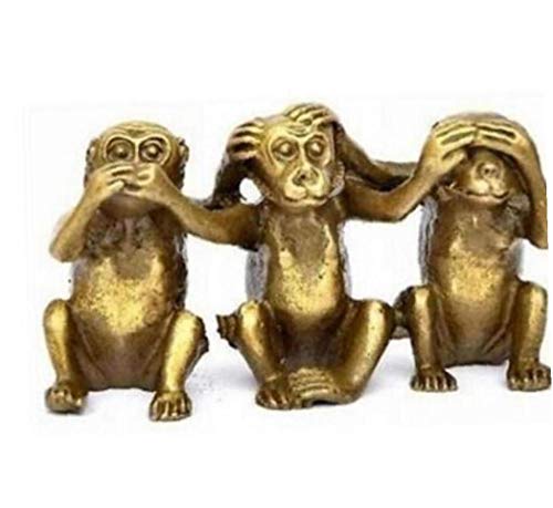 PiniceCore Copper Statue DREI Weise Affen Hören See Speak No Evil 3 AFFE Zufall Stil von PiniceCore