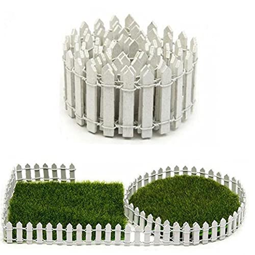 PiniceCore Miniatur Fairy Garden Kit Holz Zaun Terrarium DIY Zubehör Dekor Weiß 100x5cm von PiniceCore