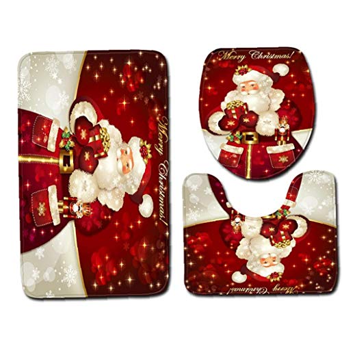 PiniceCore Toiletten-Abdeckung Mat Badteppiche Sets Weihnachts Badmatte Nicht Beleg Badezimmer Mats Dekorationen von PiniceCore