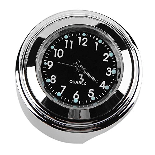 PiniceCore wasserdichte 22/25 mm Motorrad-Lenkerhalterung Zifferblatt Uhr für Harley (schwarz) von PiniceCore