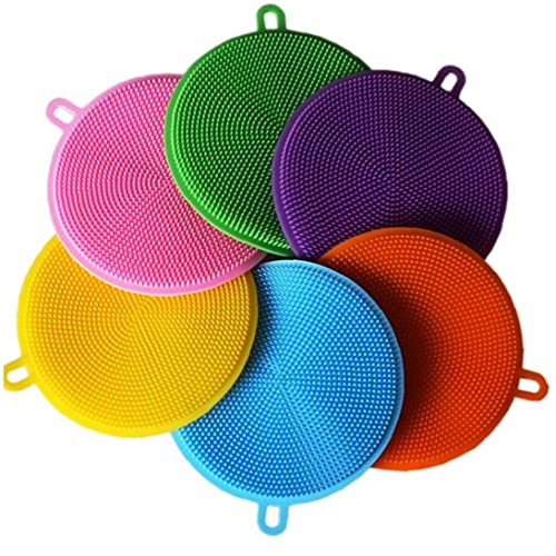 Zonster 6 Stücke Silikon Reinigungsbürsten Weiche Schneidekissen Waschen Schwamm Dish Bowl Pot Cleaner Waschmaschine von PiniceCore