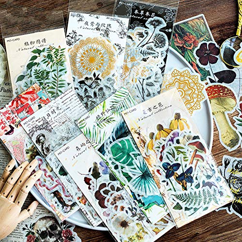 Zonster 60 Teile/Vintage Pflanze Washi Papier Aufkleber Dekoration Aufkleber Ablumpen Tagebuch Scrapbooking Label Aufkleber Briefpapier von PiniceCore