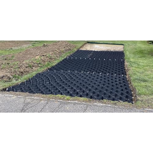 Beton-Bodengitter zum Parken, Wabenkies-Stabilisierungsgitter/Erbsenstein-Sand-Bodenstütz-Kontrollgitter 3 6 10 13 20 32 Fuß, Auffahrtsweg-Terrassen-Schuppenbasis (Farbe: B x L, Größe 6,5 x 29 Fuß von Pink Palm