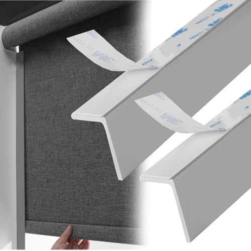 Lichtblockierende Streifen, L-förmige Verdunkelungsblocker, Seitenschienen, lichtblockierende PVC-Rollos, selbstklebend, Innenkantenstreifen für Fensterspalten, Sichtschutz, individuell (grau, 74 Zoll Lichtblockierende Streifen, L-förmige Verdunkelungsblocker, Seitenschienen, lichtblockierende PVC-Rollos, selbstklebend, Innenkantenstreifen für Fensterspalten, Sichtschutz, individuell (grau, 74 Zoll von Pink Palm