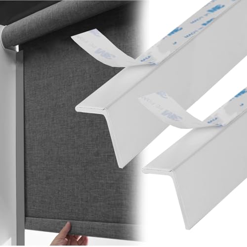 Lichtblockierende Streifen, L-förmige Verdunkelungsblocker, Seitenschienen, lichtblockierende PVC-Rollos, selbstklebend, Innenkantenstreifen für Fensterspalten, Sichtschutz, individuell (weiß, 163 cm) Lichtblockierende Streifen, L-förmige Verdunkelungsblocker, Seitenschienen, lichtblockierende PVC-Rollos, selbstklebend, Innenkantenstreifen für Fensterspalten, Sichtschutz, individuell (weiß, 163 cm) von Pink Palm
