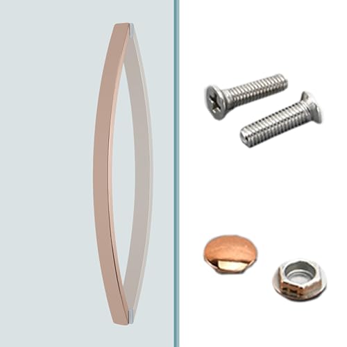 Pink Palm Duschtürgriff-Set aus Edelstahl mit Schrauben, kleine Innengriffe aus Glas, Bogen, robuster Schrank – von hinten zu installieren (Farbe: Roségold) von Pink Palm