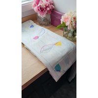 Vintage 80Er Jahre Postmoderne Streifen Und Tulip Flach Bettlaken Größe Double Made in Rumänisch Memphis Stil von PinkAsMuch