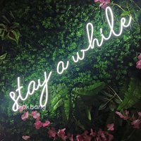 Bleiben Sie Eine Weile Led-Neon-Wandleuchte, Handgefertigtes Neon-Geschenkschild, Schlafzimmer-Dekoration, Wohnzimmer-Schild, Abschlussparty-Lichter von PinkBangLED