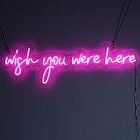 Led-Leuchtreklame ""Wish You Were Here"", Benutzerdefinierte Leuchtreklame Led-Leuchter, Wanddekor-Leuchtreklame, Schlafzimmerwandkunst, Wohnkultur von PinkBangLED