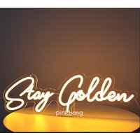Bleiben Sie Golden Led Neon Schild-strahlen Wärme Und Eleganz, Home Light Decor Art, Shop Eingang Willkommen Schild, Girl Gala von PinkBangLED