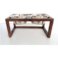 Doppelter Hundehäuschen Aus Holz Mit Edelstahlschalen Doppelter Hundehäuschen Aus Holz Mit Edelstahlschalen von PinkBau