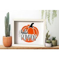 Herbst Kürbis Schatten Box - Ernte Halloween Erntedankfest Hallo von PinkBlissDesigns