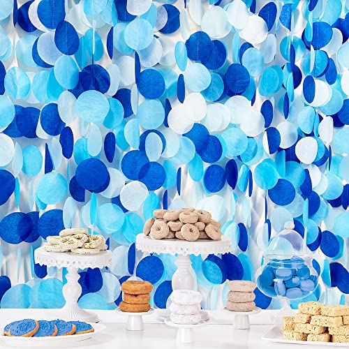 205Ft Marineblau Weiß Party Dekorationen Kreis Punkte Hintergrund Girlande Königsblau Seidenpapier Polka Dots Vorhang zum Aufhängen für Abschluss, Geburtstag, Hochzeit, Nautik, AHOI, Achor-Party… von PinkBlume