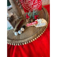 Mini-Schaufel Für Gestuftes Tablett, Weihnachtliche Ablage, Mini-Holzkanister-Schaufeln, Weihnachts-Holzperlengirlande, Lass Es Schnee, Mini von PinkLizzyDesigns