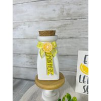 Zitrone Gestuftes Tablett Dekor, Wohndekor, Sommer Tablett, Mini-Glas Für Limonade Dekor von PinkLizzyDesigns