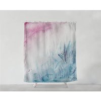 Aquarell Abstrakter Duschvorhang - Badezimmer Kunst Boho Wohnkultur Sets Einzigartiges Hochzeitsgeschenk Für Paar S # 51 von PinkPalmDecor