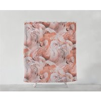 Flamingos Duschvorhang - Boho Badezimmer Kunst Wohnkultur Sets Einzigartiges Hochzeitsgeschenk Für Paar S # 45 von PinkPalmDecor
