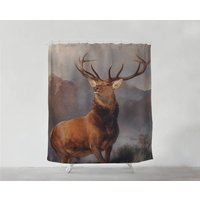 Monarch Of The Glen Duschvorhang - Badezimmer Kunst Boho Wohnkultur Set Geschenk Badvorhang Bad Badedeko S #97 von PinkPalmDecor