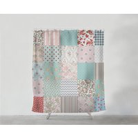 Zarter Patchwork Duschvorhang - Kunst Im Bad Boho Wohndekor Badezimmerset Einzigartiges Geschenk Für Paar S # 21 von PinkPalmDecor