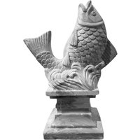 Steinfigur Fisch Koi Groß Skulptur Steinguss Beton Massiv Gartenfigur Karpfen von PinkPeachySteinguss