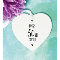 50. Geburtstag Personalisierte Keramik, Geschenk, Andenken, Geschenk Für Sie, Ihn von PinkStrawberryStudio