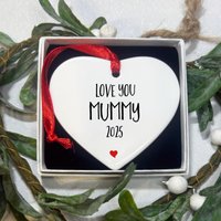 Mama Oder Herzförmige Weihnachtsschmuck von PinkStrawberryStudio