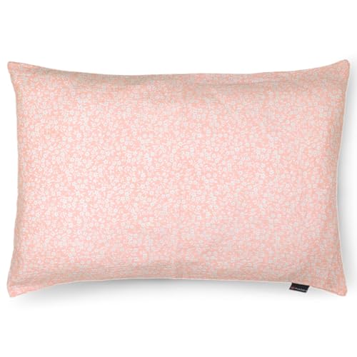 PinkZebra Bio-Musselin Kissenbezug 25 x 50 cm für Kinder & Erwachsene, weicher Kopfkissenbezug GOTS-Zertifizierung, Kissenhülle mit Reißverschluss, Made in EU, Blumen Rosa von PinkZebra