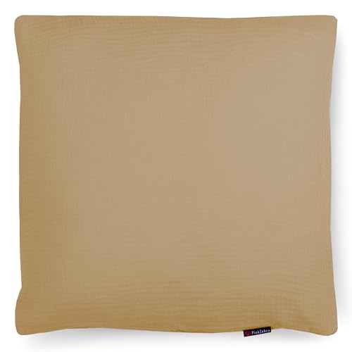 PinkZebra Bio-Musselin Kissenbezug 40 x 40 cm für Kinder & Erwachsene, ÖkoTex Zertifiziert, weicher Kopfkissenbezug GOTS-Zertifizierung, Kissenhülle, Beige PinkZebra Bio-Musselin Kissenbezug 40 x 40 cm für Kinder & Erwachsene, ÖkoTex Zertifiziert, weicher Kopfkissenbezug GOTS-Zertifizierung, Kissenhülle, Beige von PinkZebra