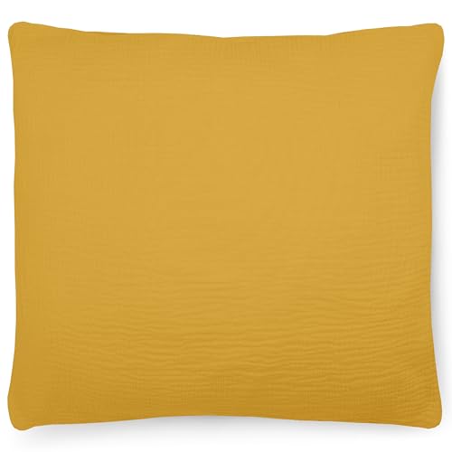 PinkZebra Bio-Musselin Kissenbezug 40 x 40 cm für Kinder & Erwachsene, weicher Kopfkissenbezug GOTS-Zertifizierung, Kissenhülle mit Reißverschluss, Made in EU, Gelb PinkZebra Bio-Musselin Kissenbezug 40 x 40 cm für Kinder & Erwachsene, weicher Kopfkissenbezug GOTS-Zertifizierung, Kissenhülle mit Reißverschluss, Made in EU, Gelb von PinkZebra