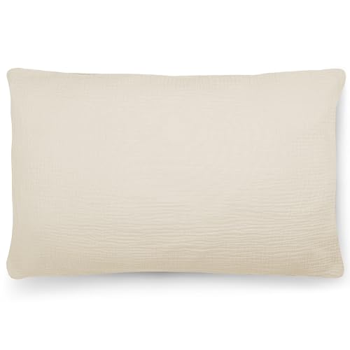 PinkZebra Bio-Musselin Kissenbezug 40 x 80 cm für Kinder & Erwachsene, weicher, Kopfkissenbezug GOTS-Zertifizierung, Made in EU, Kissenhülle mit Reißverschluss, Creme PinkZebra Bio-Musselin Kissenbezug 40 x 80 cm für Kinder & Erwachsene, weicher, Kopfkissenbezug GOTS-Zertifizierung, Made in EU, Kissenhülle mit Reißverschluss, Creme von PinkZebra