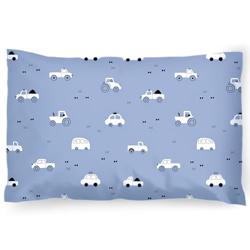 PinkZebra Kopfkissenbezug Kinder, Kissenbezug 35 x 40 cm aus 100% Baumwolle, Kissenhülle Jungen, Öko-tex Standard 100, Kinderbezüge mit Reißverschluss, Autos Blau PinkZebra Kopfkissenbezug Kinder, Kissenbezug 35 x 40 cm aus 100% Baumwolle, Kissenhülle Jungen, Öko-tex Standard 100, Kinderbezüge mit Reißverschluss, Autos Blau von PinkZebra