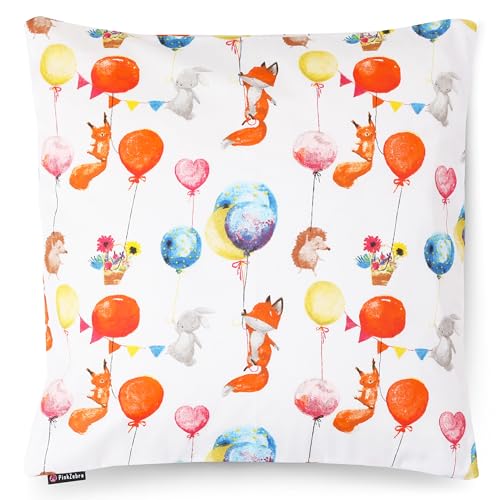 PinkZebra Kopfkissenbezug Kinder, Kissenbezug 50 x 50 cm aus 100% Baumwolle, Kissenhülle Jungen, Öko-tex Standard 100, Kinderbezüge mit Reißverschluss, Tiere und Luftballons PinkZebra Kopfkissenbezug Kinder, Kissenbezug 50 x 50 cm aus 100% Baumwolle, Kissenhülle Jungen, Öko-tex Standard 100, Kinderbezüge mit Reißverschluss, Tiere und Luftballons von PinkZebra