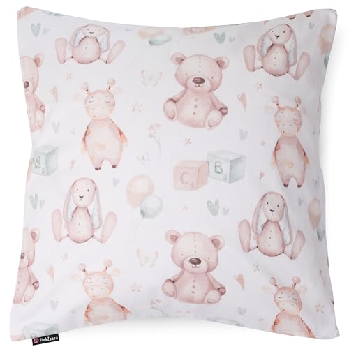 PinkZebra Kopfkissenbezug Kinder, Kissenbezug 80 x 80 cm aus 100% Baumwolle, Kissenhülle Jungen, Öko-tex Standard 100, Kinderbezüge mit Reißverschluss, Kuscheltiere PinkZebra Kopfkissenbezug Kinder, Kissenbezug 80 x 80 cm aus 100% Baumwolle, Kissenhülle Jungen, Öko-tex Standard 100, Kinderbezüge mit Reißverschluss, Kuscheltiere von PinkZebra