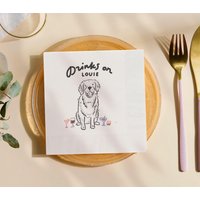 Personalisierte Haustier Servietten Benutzerdefinierte Hundeportrait, Verlobung, Party Dekor von PinkaJam