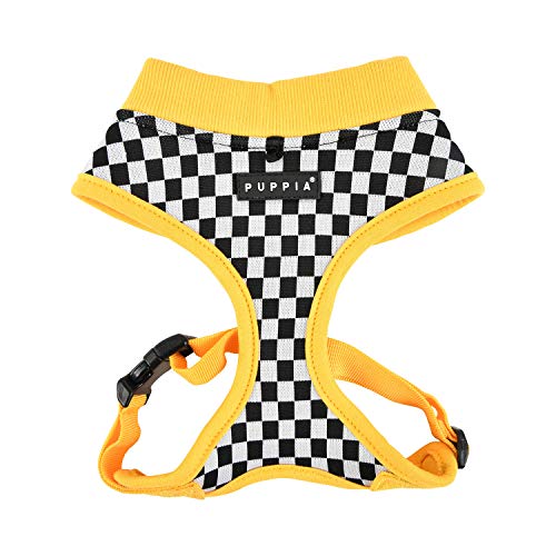 Puppia Hundegeschirr für kleine und mittelgroße Hunde - Racer Harness A - verstellbar und komfortabel Gelb L von Puppia